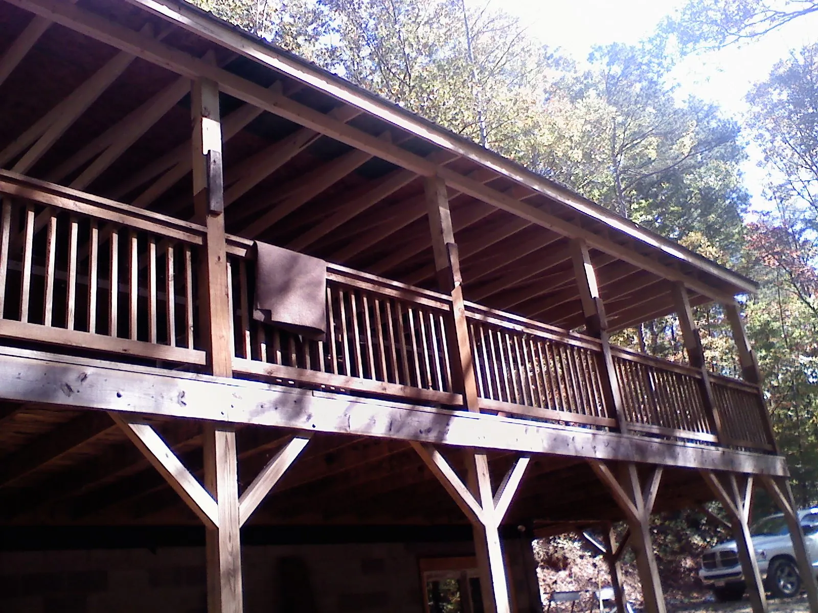 Timber framing under a new elevated porch and deck — Roof Leak Repair in Rincon by Roofing Brothers